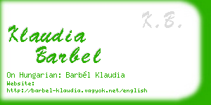 klaudia barbel business card