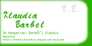 klaudia barbel business card